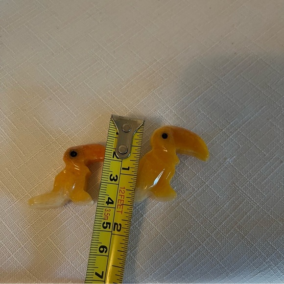 Vintage. Carved Onyx TOUCANS TROPICAL. Display. Birds. - Picture 6 of 6